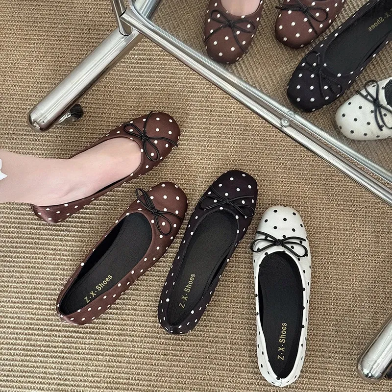 Wholesale Spring Polka Dot Womens Ballet Flats, Comfortable At