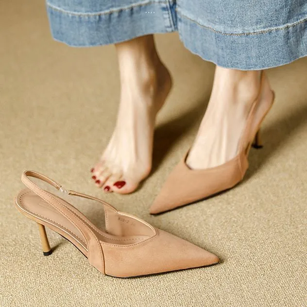 Free Shipping Retro French Leopard Print Heels 2026 New Style Temperament Pointed Toe High Heeled Sandals_voghion.com