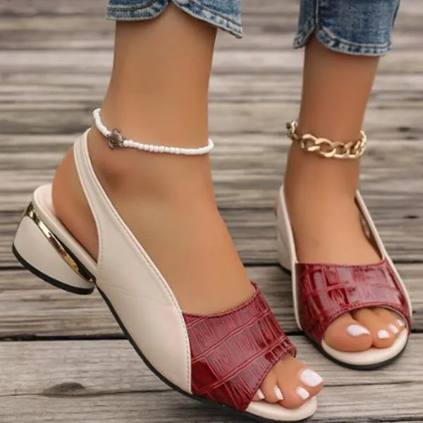 Free Shipping Women's Rough Heels 2026 Summer New Soft Leather Slippers For Wearing Outside_voghion.com