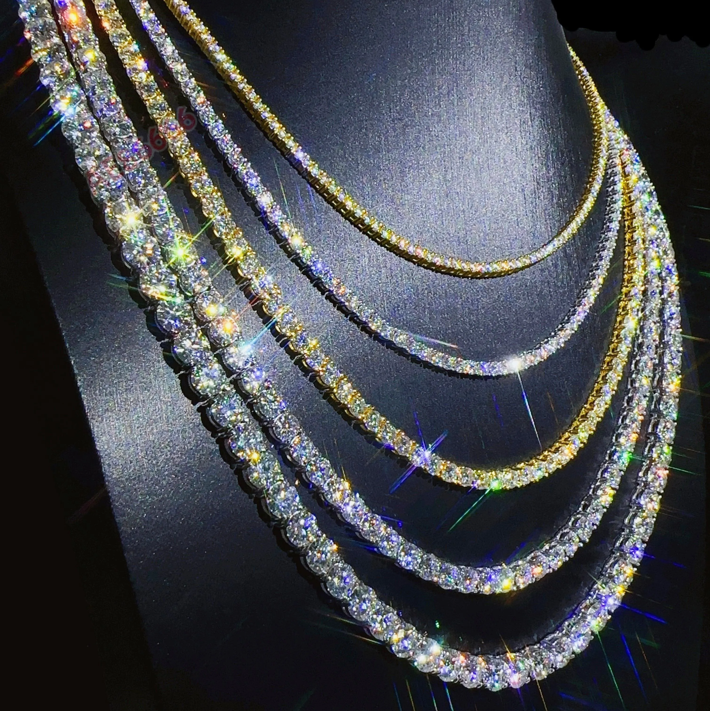 Luxury VVS D Moissanite Womens Tennis Chain Necklace... From 