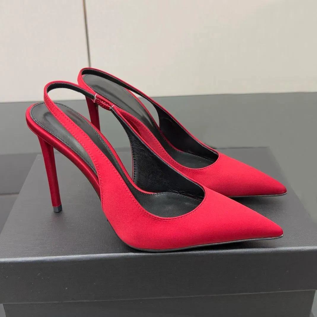 red satin dress shoes Stacie-Red