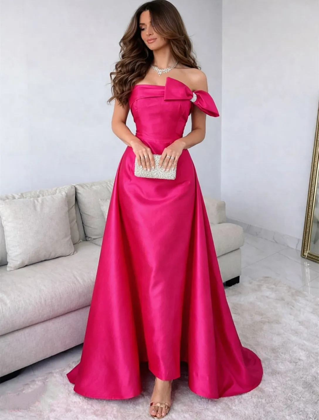 Fuchsia Satin Mermaid Fuchsia Evening Gown With... From Dyy_dress88,  Rs.6,852.33 | DHgate.Com