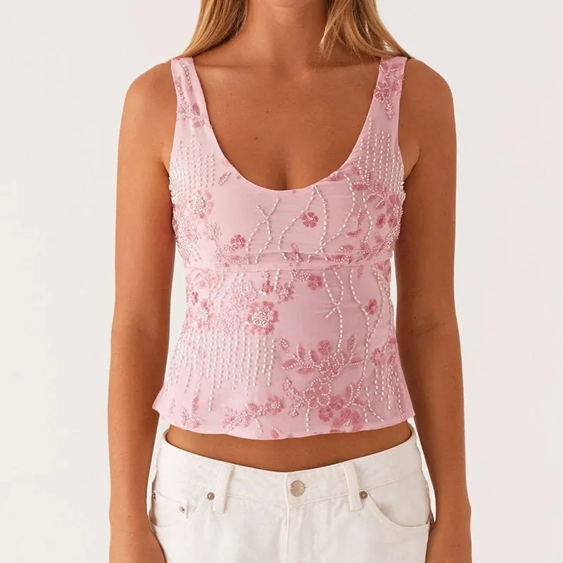 Sparkling Sequin Pink Camisole Top For Women  From Bai02, Rs