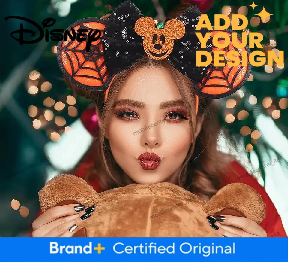 Women Yellow Crown Sequin Halloween Mickey Mouse Headband for Cosplay New Cinderella Cute Ears Headband Glitter Rhinestones  main image 3