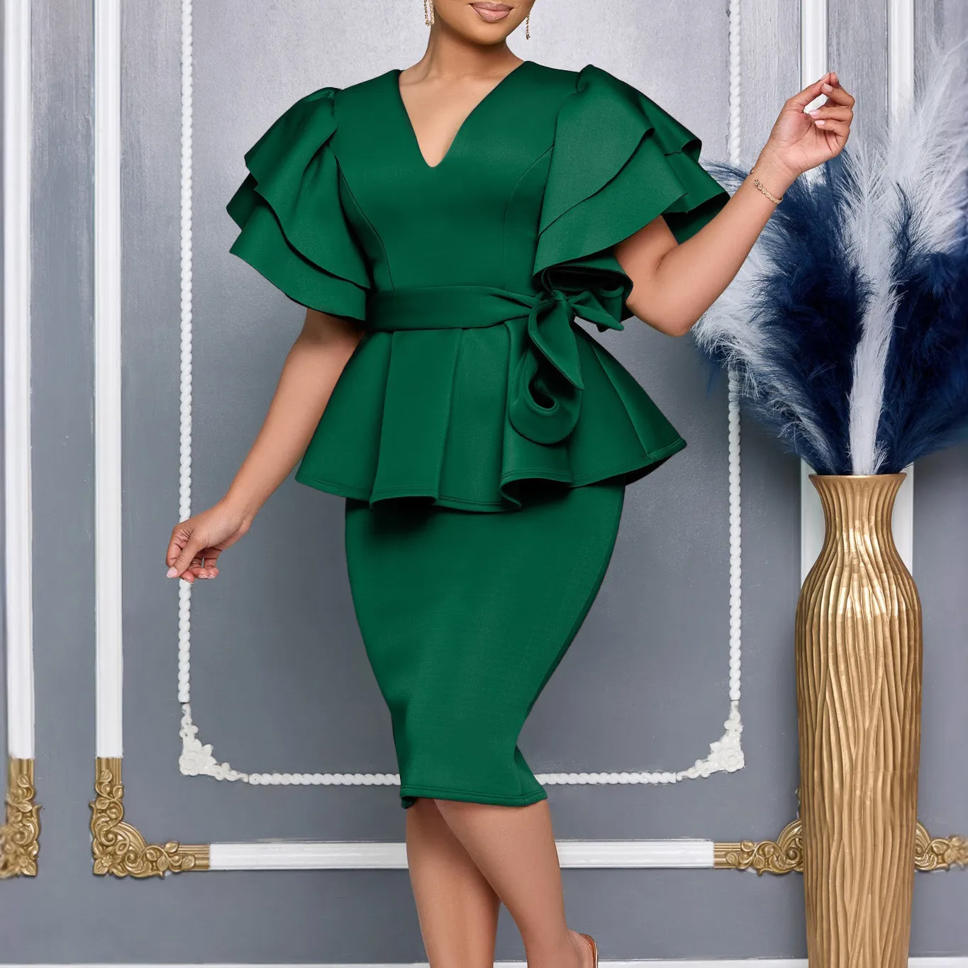 high neck christmas party dress Grey Snowflake Christmas Party Dress: High Neck Winter Design