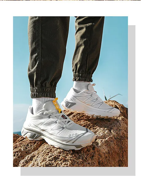 Fitness Wanderschuhe Für Damen Und Herren Weißes Mesh Design_voghion.com