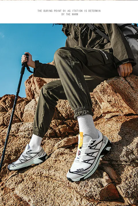 Fitness Wanderschuhe Für Damen Und Herren Weißes Mesh Design_voghion.com