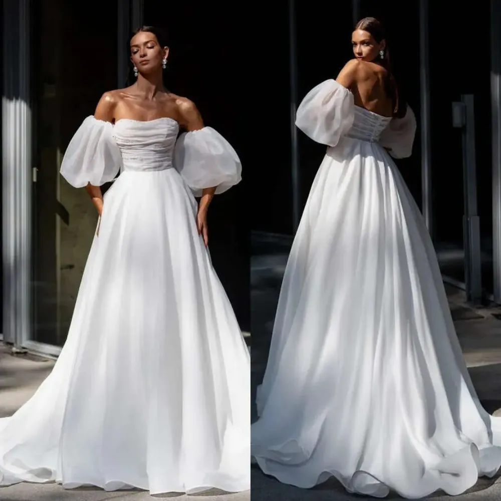 ruched bodice chiffon a-line wedding dress 66382: Chiffon A-Line with Notch Neckline and Ruched Corset Bodice