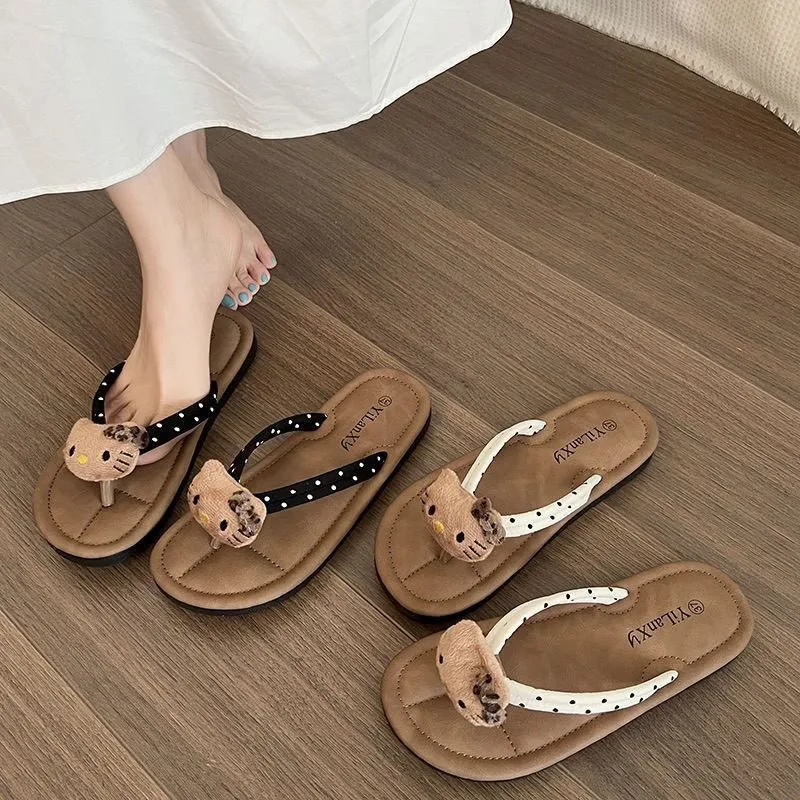 Free Shipping Super Fairy Bow Flat Flip Flops For Women's Summer Outdoor Wear 2026 New Anti Slip Sandals_voghion.com