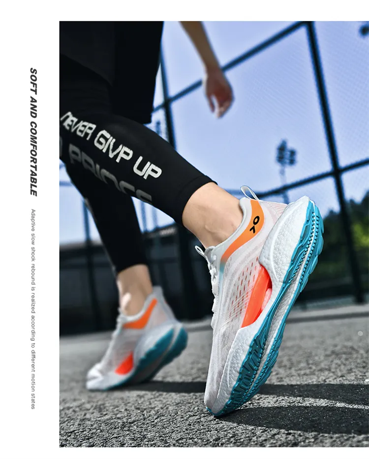 Women's Lightweight Gradient Running Shoes Breathable Mesh White_voghion.com