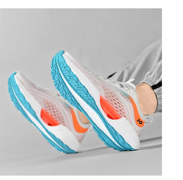 Women's Lightweight Gradient Running Shoes Breathable Mesh White_voghion.com