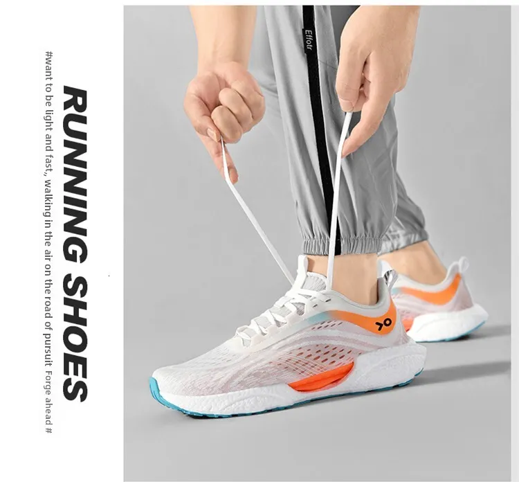 Women's Lightweight Gradient Running Shoes Breathable Mesh White_voghion.com