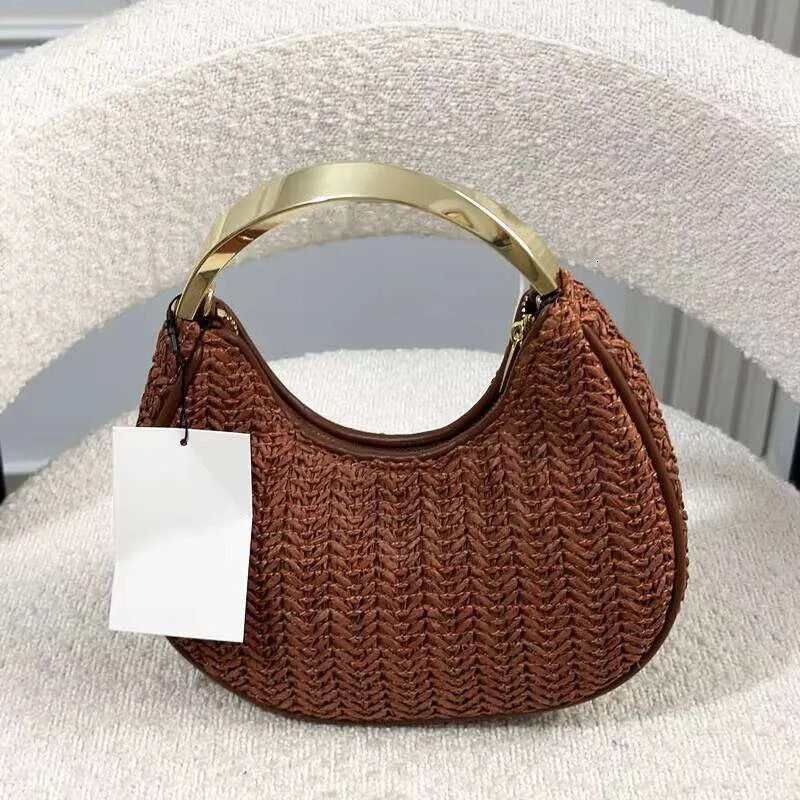Borsa a mano mezzaluna di lusso donna borsa mare in papiro_voghion.com