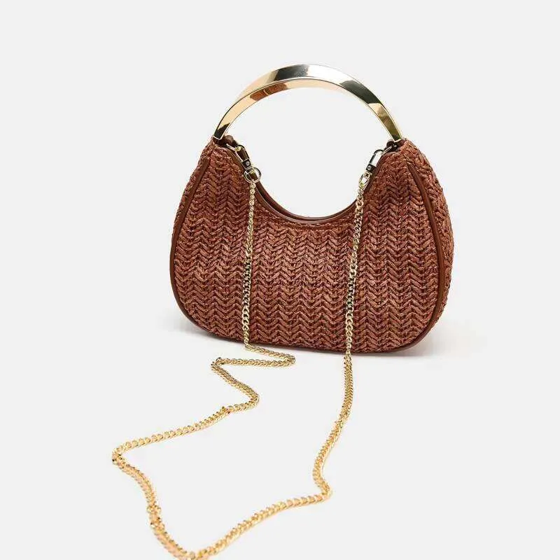 Borsa a mano mezzaluna di lusso donna borsa mare in papiro_voghion.com