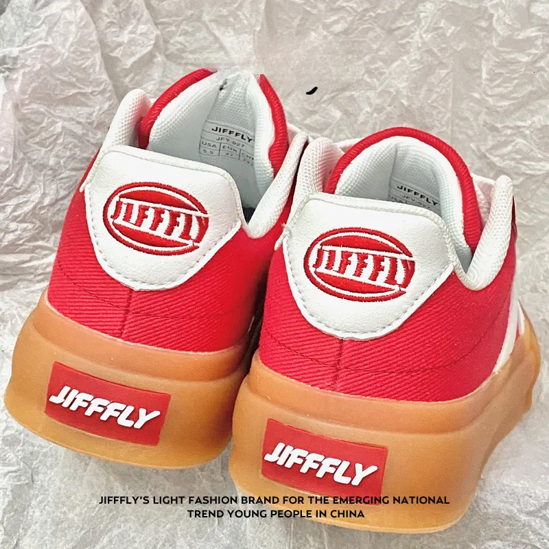 Chaussures de skate en toile rouge et blanche pour femmes, style rétro classique et urbain_voghion.com