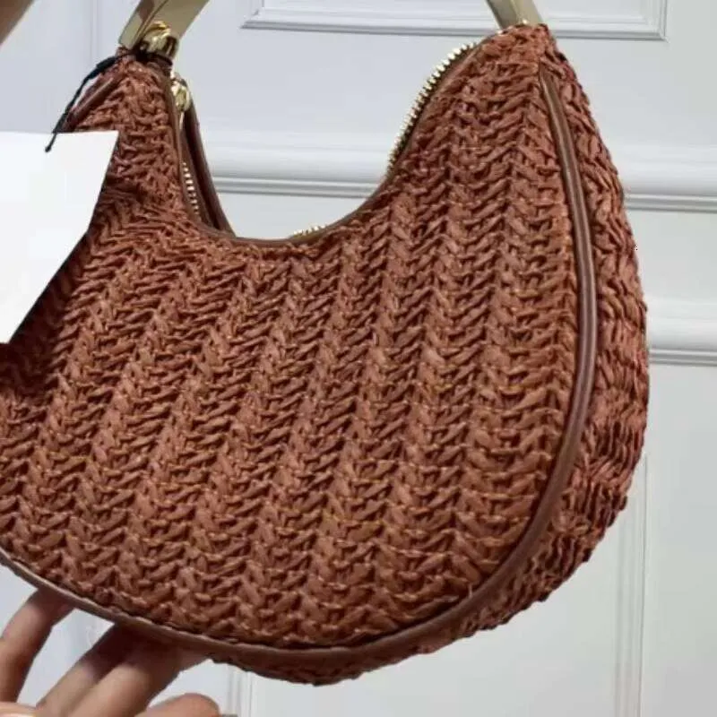 Borsa a mano mezzaluna di lusso donna borsa mare in papiro_voghion.com