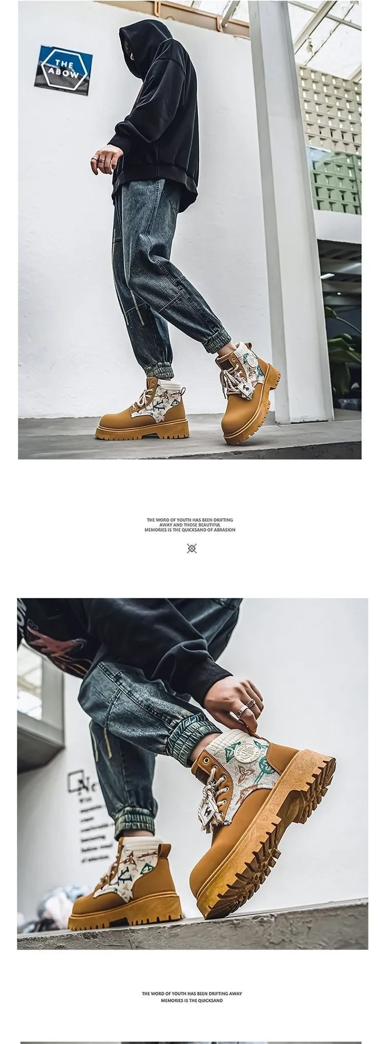 Botas de combate com plataforma pretas bordado colorido_voghion.com
