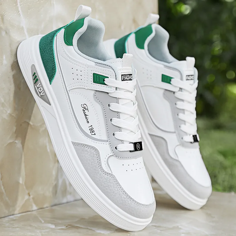 Men's White And Grey Durable Blue Colour Block Low Top Sneakers_voghion.com