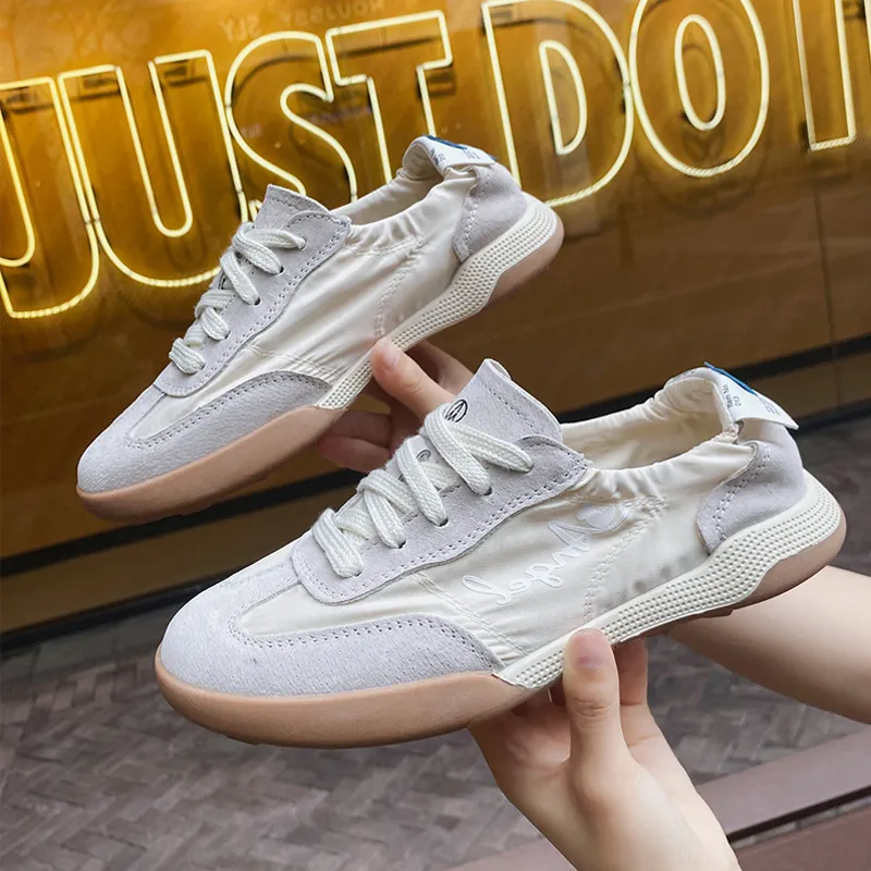 Luxury Premium 2026 Women's Genuine Leather Breathable German Trainer Sneakers Retro Agam Casual Shoes Ballet Style Flat_voghion.com