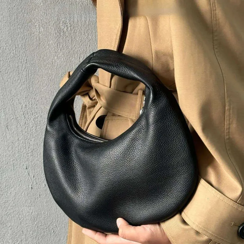 Japanese Style Custom Initials Leather Half Moon Bags For Women Luxury Designer Handbags Purses New In Top Handle_voghion.com