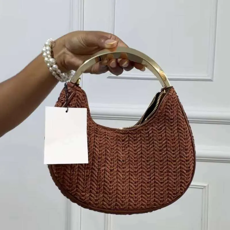 Borsa a mano mezzaluna di lusso donna borsa mare in papiro_voghion.com