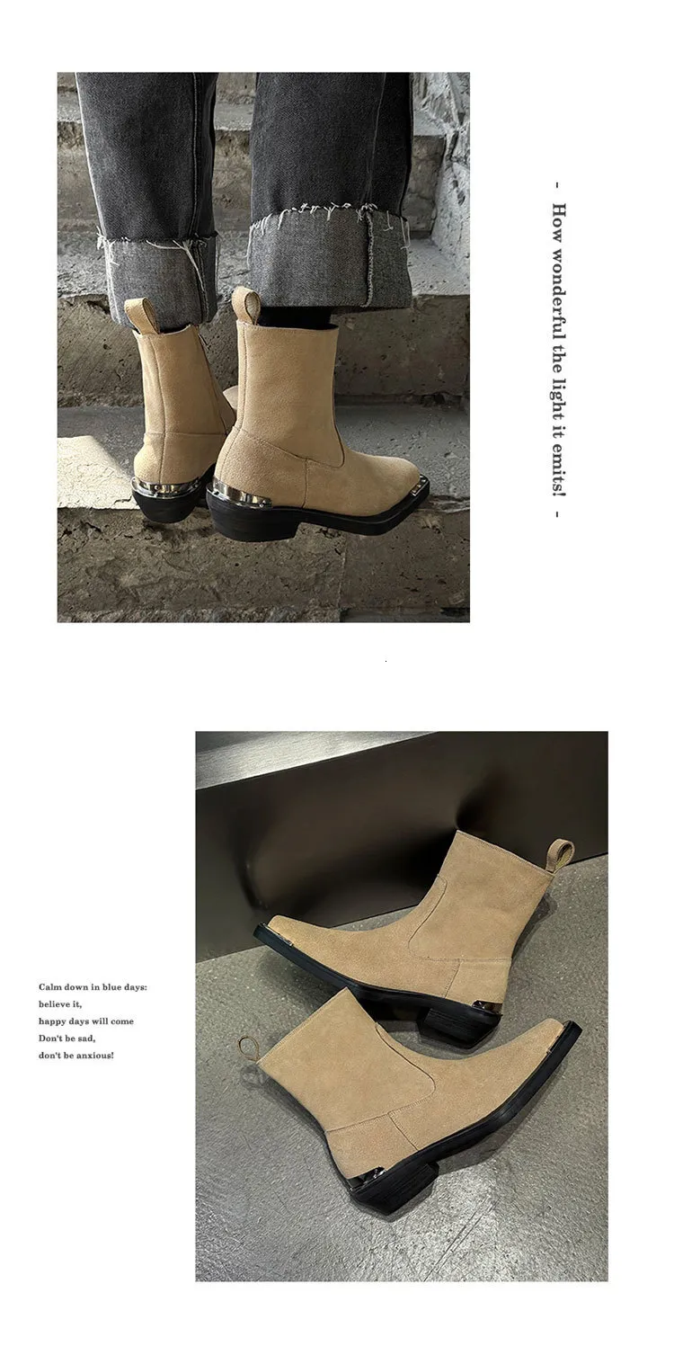 Durable Black Leather Men Ankle Boots With Metal Toe And Cuban Heel_voghion.com