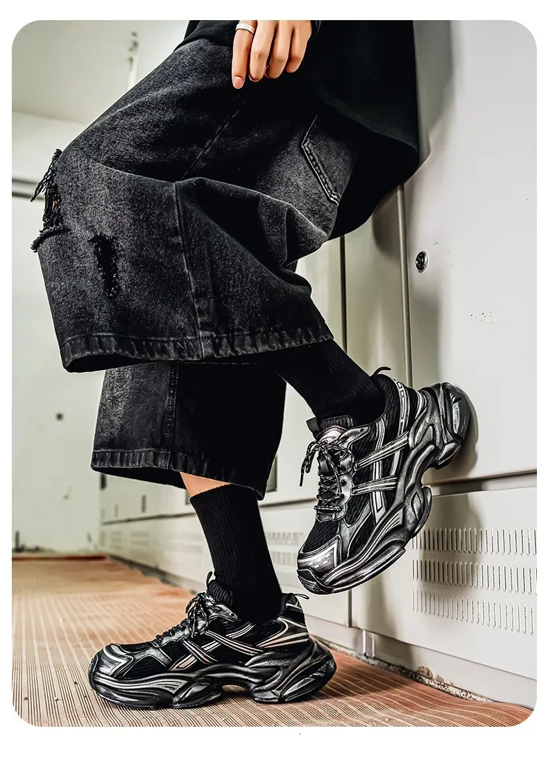Scarpe chunky dad uomo nere e argento sneakers per fitness_voghion.com