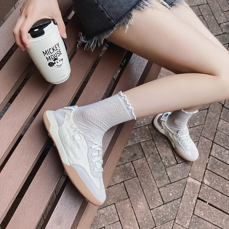 Luxury Premium 2026 Women's Genuine Leather Breathable German Trainer Sneakers Retro Agam Casual Shoes Ballet Style Flat_voghion.com