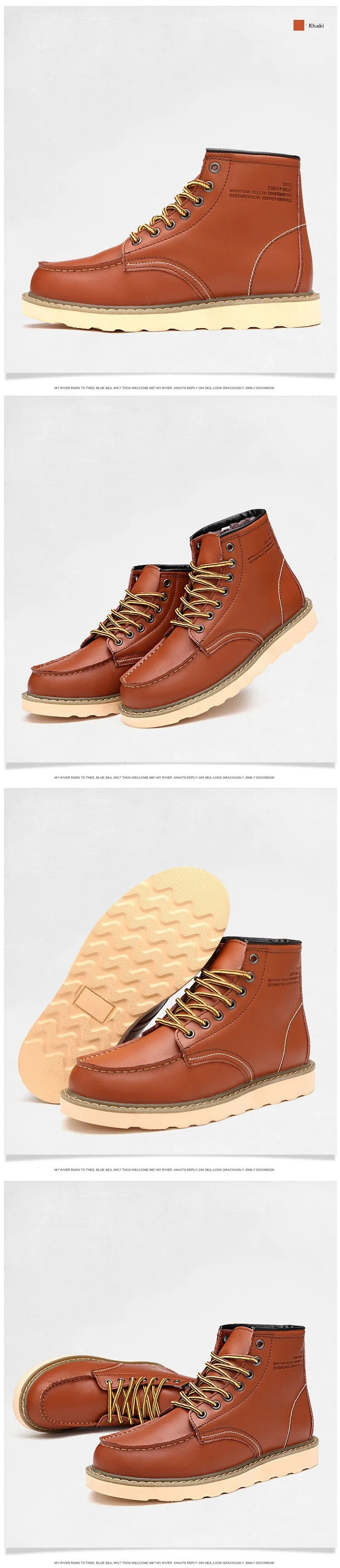 Chaussures de running pour homme en cuir marron avec lacets_voghion.com