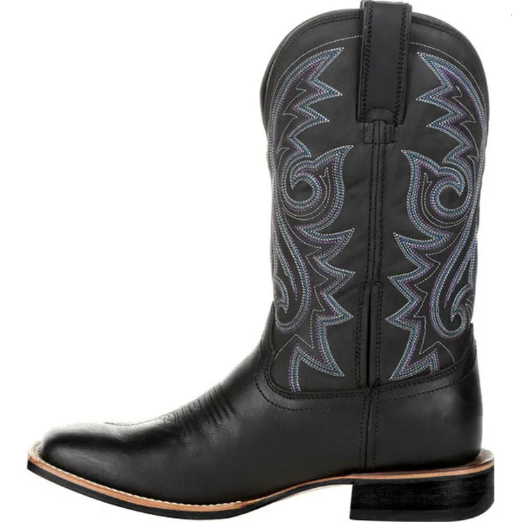 Men's Comfortable Western Cowboy Boots With Embroidery Design_voghion.com