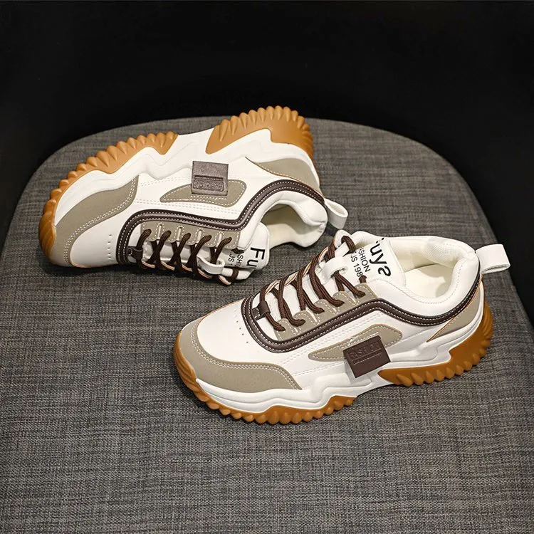 Versatile Thick Soled Dad Shoe For Women Summer New Fashion Lace Up Platform Sneakers Student Casual Sports Shoes Daily_vogvips.com