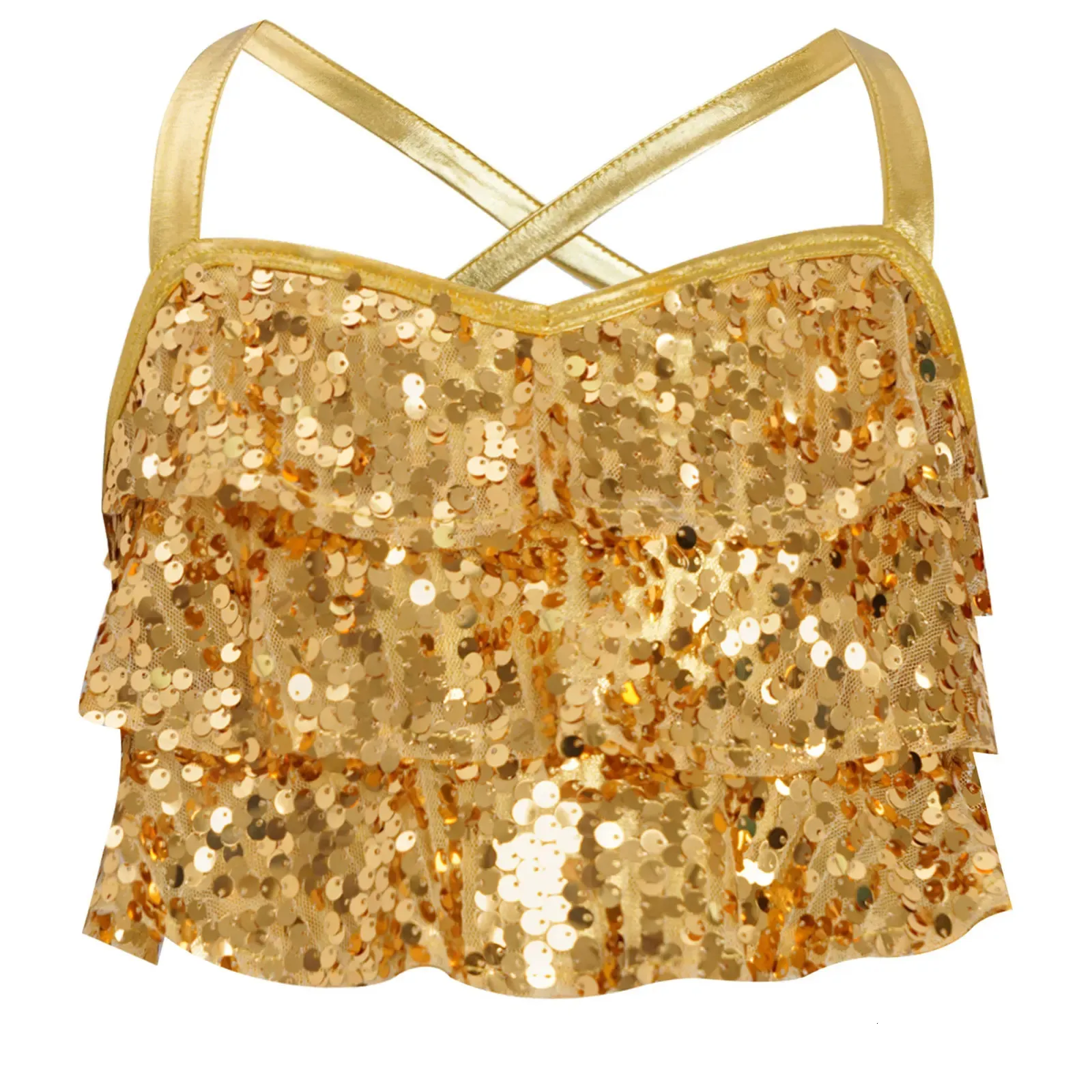Metallic Glittery Sequin Gold Sequin Camisole For From Qiyuan06