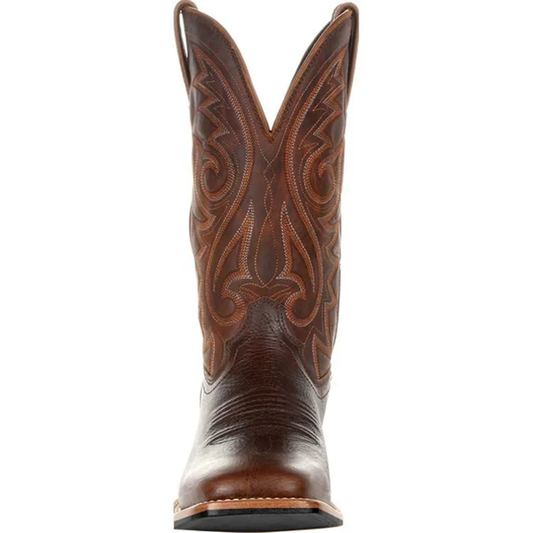 Men's Comfortable Multi Color Western Cowboy Boots With Embroidery Design Daily Outfit_voghion.com