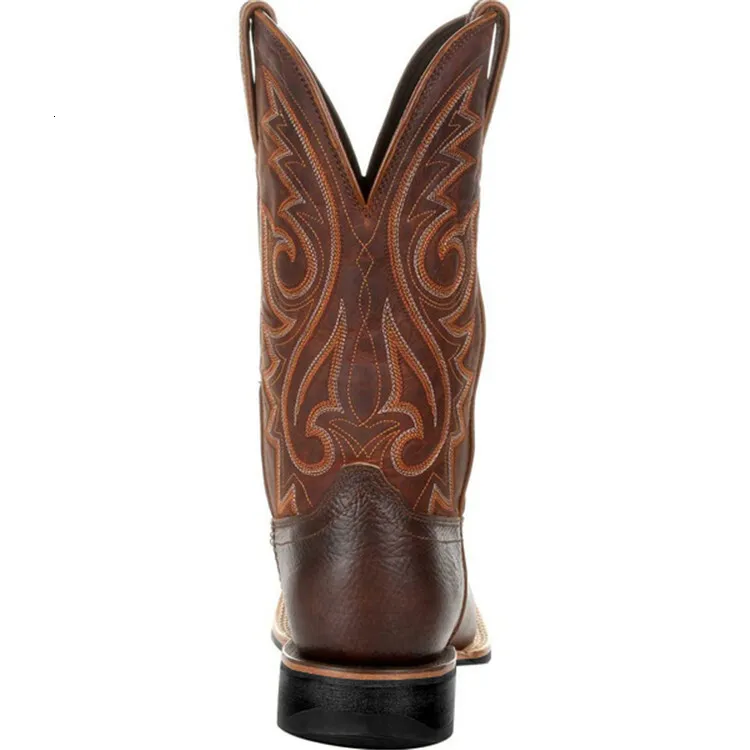 Men's Comfortable Multi Color Western Cowboy Boots With Embroidery Design Daily Outfit_voghion.com