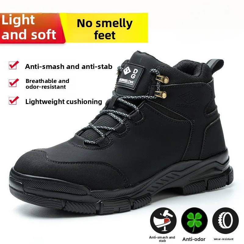 Mens Safety Work Shock Absorbing Boots With Steel Toe And Anti Puncture Sole_voghion.com