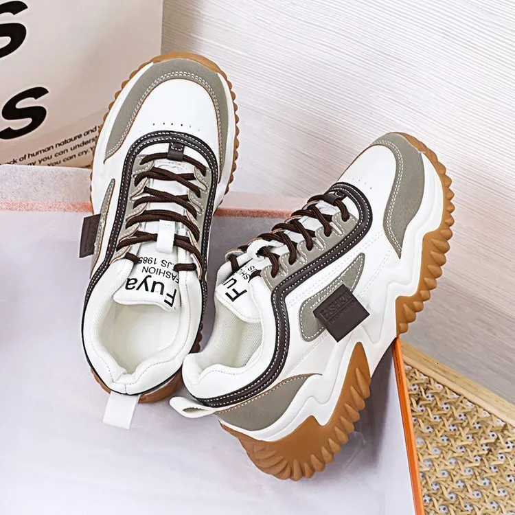 Versatile Thick Soled Dad Shoe For Women Summer New Fashion Lace Up Platform Sneakers Student Casual Sports Shoes Daily_vogvips.com