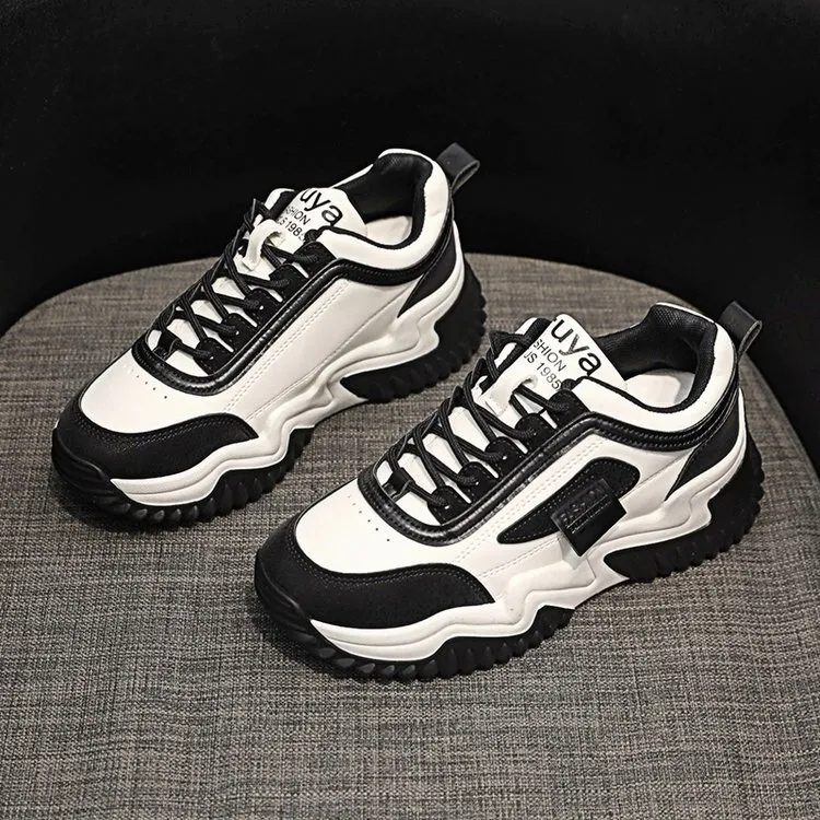 Versatile Thick Soled Dad Shoe For Women Summer New Fashion Lace Up Platform Sneakers Student Casual Sports Shoes Daily_vogvips.com