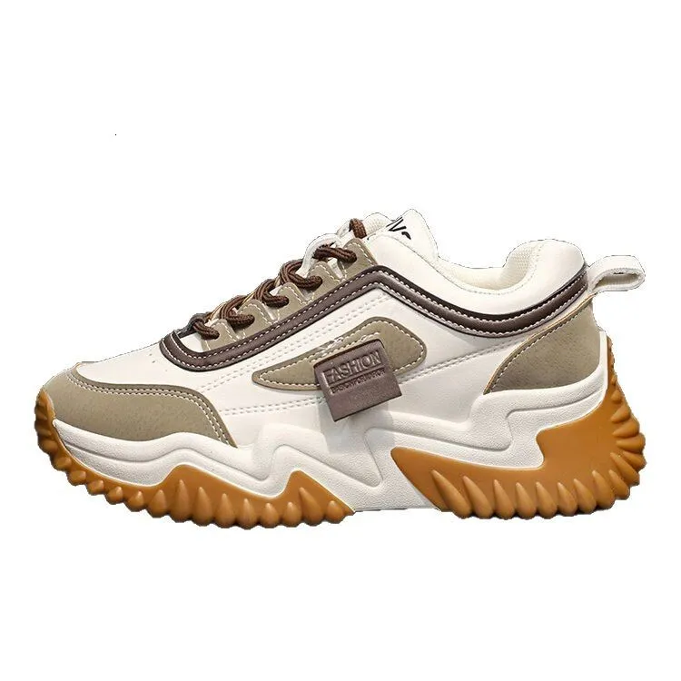 Versatile Thick Soled Dad Shoe For Women Summer New Fashion Lace Up Platform Sneakers Student Casual Sports Shoes Daily_vogvips.com