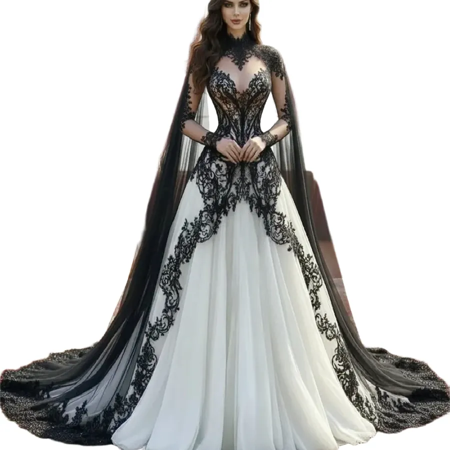 black and white gothic dress Vintage Victorian Wedding... From Bridalstore, Rs.14,135.87 the gown is both Web Collection: Festival Long Black Glitter Prom Size | Runs Small - Consider sizing up:S/M vintage gothic black and white wedding dresses