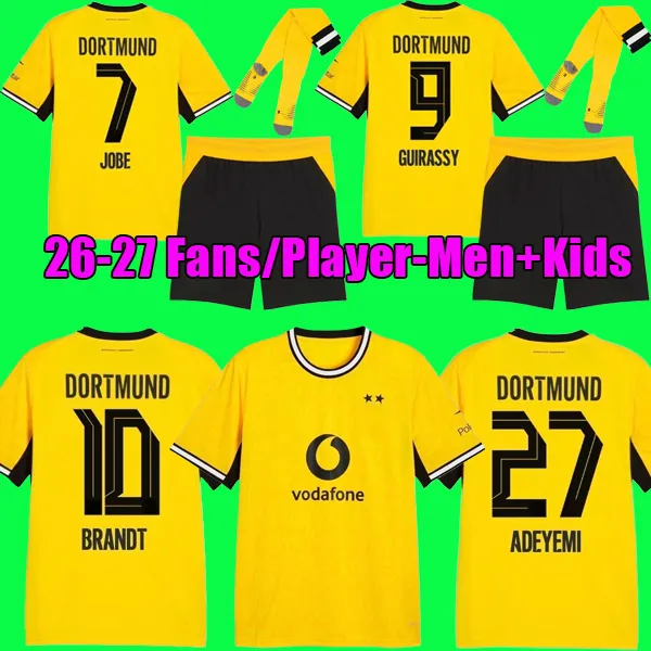 Dortmund Home Soccer Jersey 2026 2027 Men Kids Polyester Short Sleeve ...