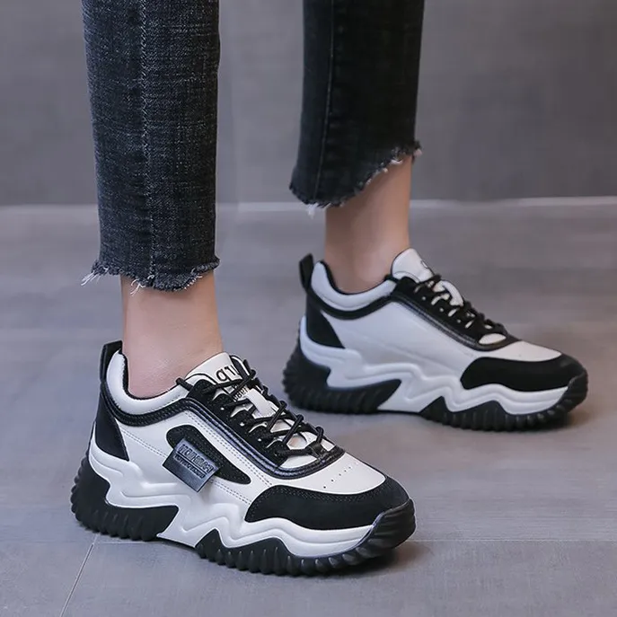 Versatile Thick Soled Dad Shoe For Women Summer New Fashion Lace Up Platform Sneakers Student Casual Sports Shoes Daily_vogvips.com