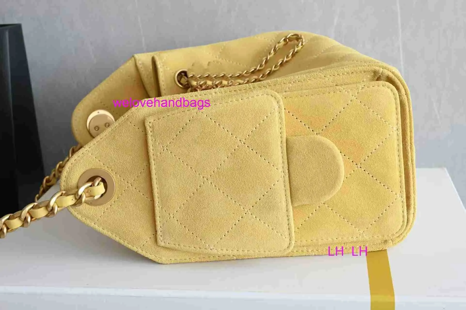 Yellow Suede bucket bagcrossbody bag for womanleather bucket bag Suzy Suede Small Mustard Bucket Bag - Seven Season main image 2
