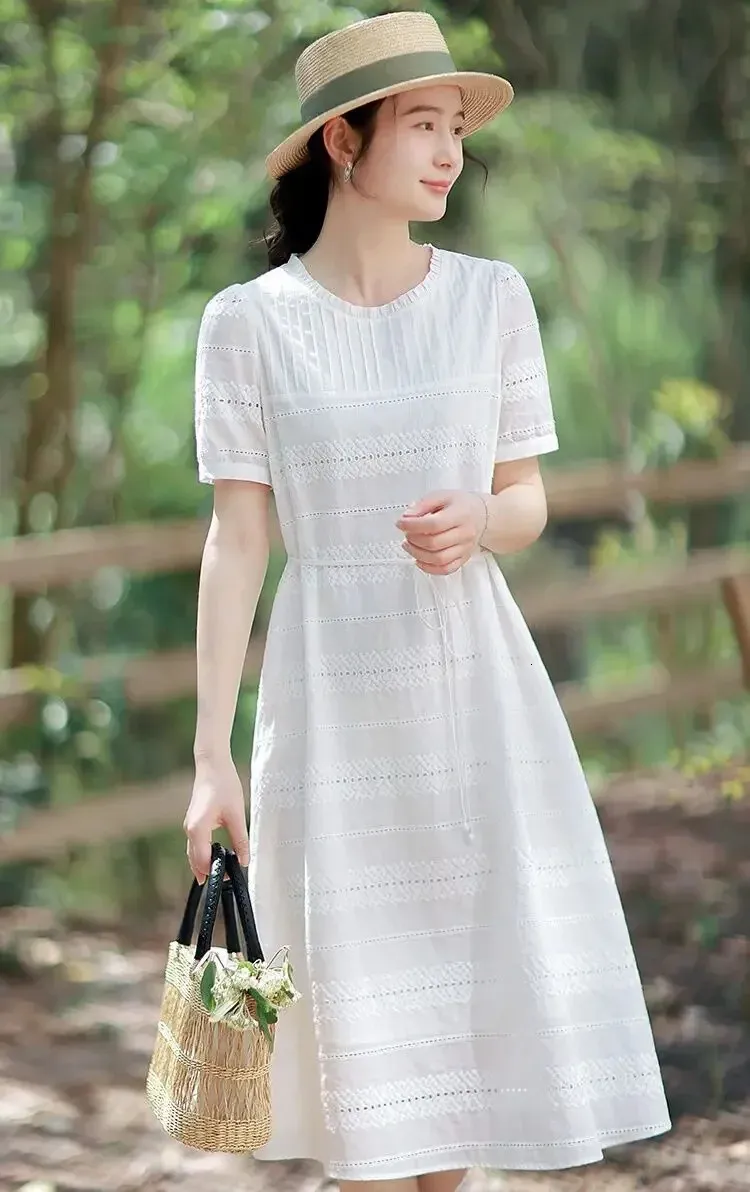 white cotton summer dresses Elegant White Cotton Dress For... From You02, Rs.2,377.72 Pattern Type White Cotton Embroidered Dress |