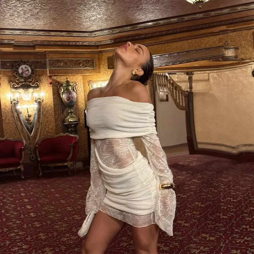 socialite lace mini dress Olessia Lace Mini Dress In Ivory