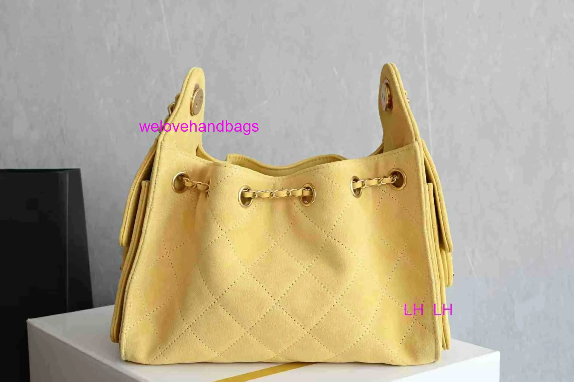 Yellow Suede bucket bagcrossbody bag for womanleather bucket bag Suzy Suede Small Mustard Bucket Bag - Seven Season main image 4
