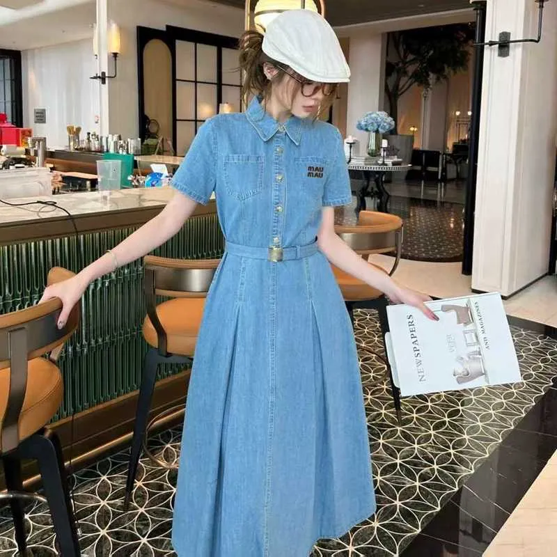style a denim dress Women's Collar Button Up Mini Occasion:Bachelorette Party White Cutout Dresses | COLOR:BLUE 100% cotton