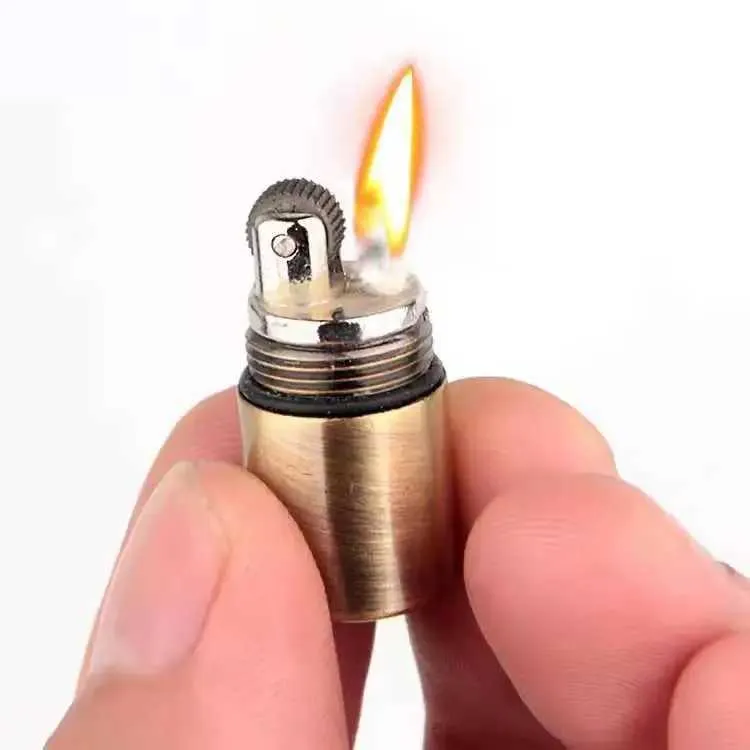 cigarette lighter with keychain Mini EDC Peanut Lighter, Vintage Trench Lighter, Waterproof Outdoor Survival Lighter Fluid Refillable Metal Lighter (Black) : Health & Household Function Keychain with LED Work Light TurboFire  LIMITED EDITION Electric
