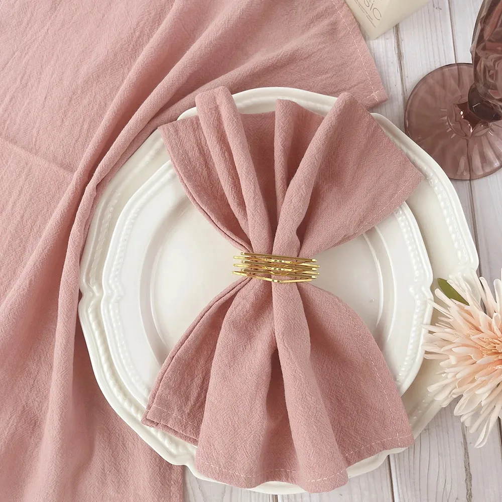 10pcs Cotton Cloth Napkins, 12x18 in Dusty Pink Fabric Serviettes, Kitchen Tea Table Towels for Home, Wedding, Christmas Decoration