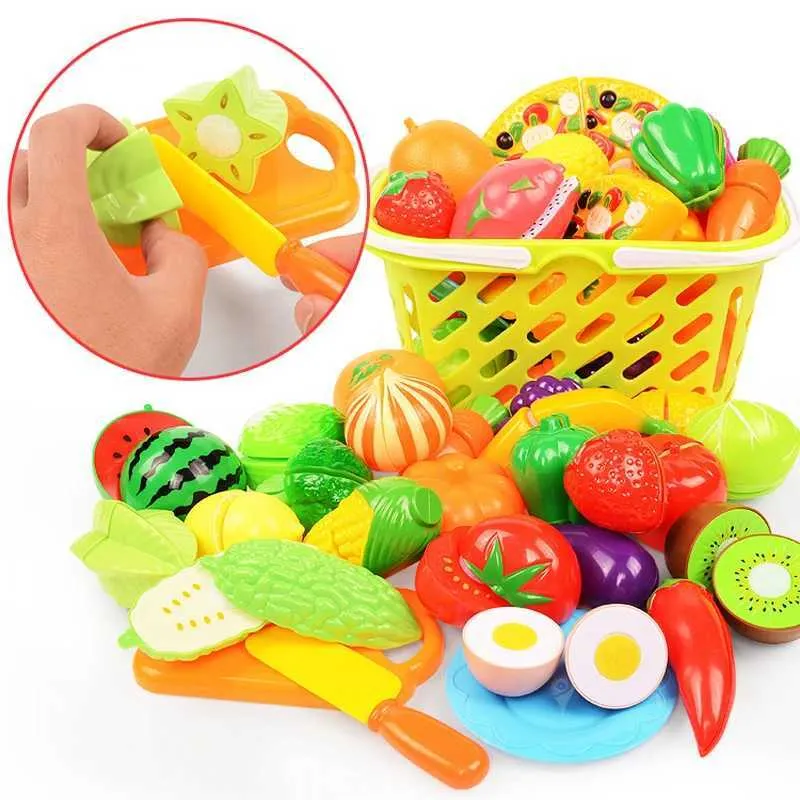 Speelgoed Keukenset – Snijbaar Fruit En Groente Van Plastic – Met Mes – Klittenbandverbinding – Voor Kinderen Vanaf 3 Jaar – BPA-vrij