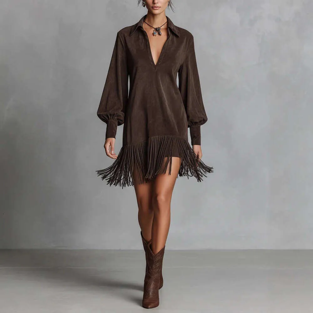 Womens Western Denim Dress, Faux Suede Hem, Slim Fit,... From Redclothing77, Rs.2,843.06 In Bulk